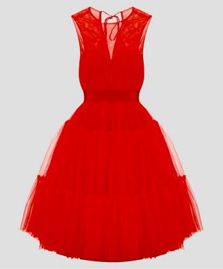 Vestido de tul rojo elegante