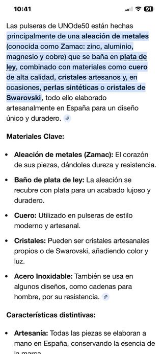 Pulsera Uno de 50 Cuero y Plata