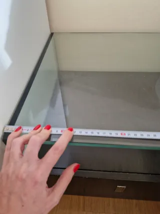 Mesa auxiliar cristal y madera