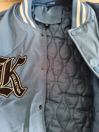 Chaqueta Bomber Azul y Blanca Hombre