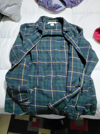 Camisa de cuadros verde y amarilla