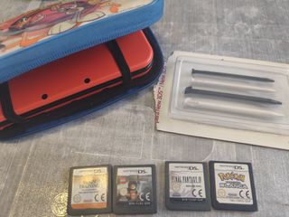 Nintendo 3DS XL Naranja + juegos + lápices