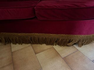 Sofá vintage terciopelo rojo