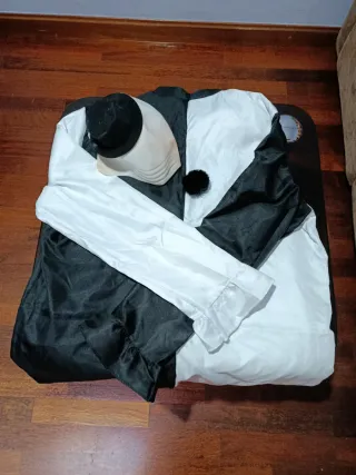 Disfraz payaso blanco y negro talla única