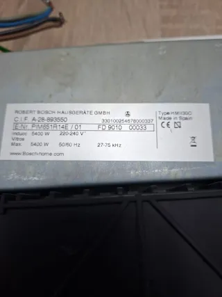 Placa inducción Bosch 3 fuegos