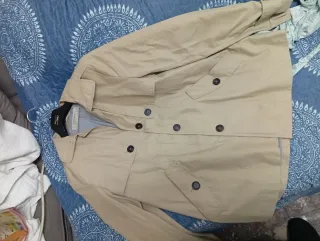 Gabardina Zara Básica Talla S Beige