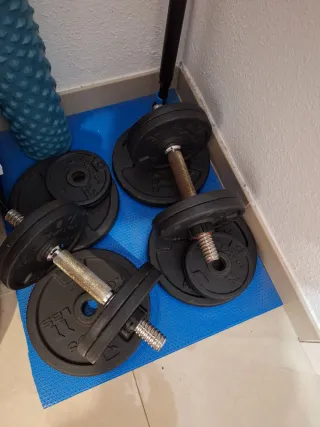 Mancuernas y Discos - Kit 40 kg Musculación