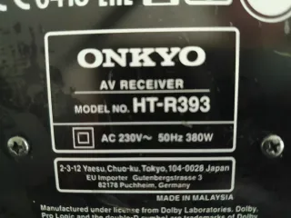 Amplificador Onkyo HT-R393 Negro con Bluetooth