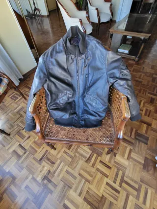 Cazadora cuero  Armani Marrón