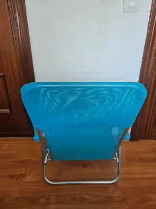 Silla de playa plegable azul