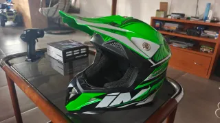 Casco Motocross Verde y Negro IMR para niño