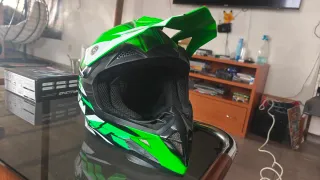 Casco Motocross Verde y Negro IMR para niño