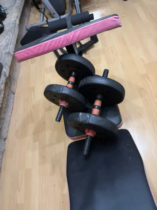 Gimnasio Completo Casa: Banco Multiestación + 79kg