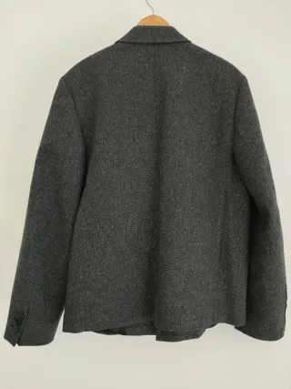 Blazer Zara Lana Manteco Gris