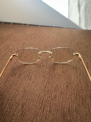 Gafas Cartier Doradas Sin Montura