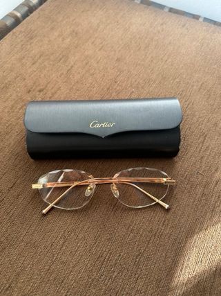 Gafas Cartier Doradas Sin Montura