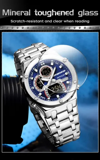 Reloj Sanda Hombre Azul y Plateado