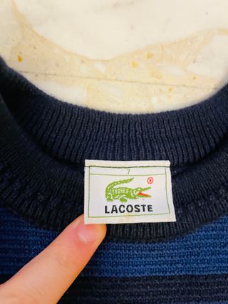 Felpa Lacoste vintage righe blu rosse