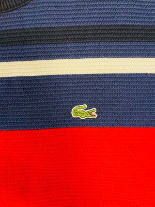 Felpa Lacoste vintage righe blu rosse