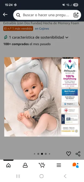 Almohada bebé plagiocefalia Koala Babycare