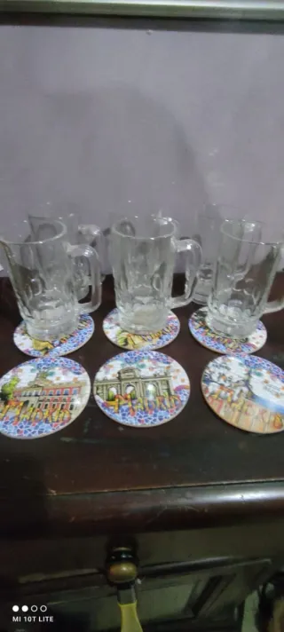 Set 6 Bicchieri e  6 Sottobicchieri