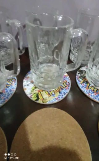 Set 6 Bicchieri e  6 Sottobicchieri