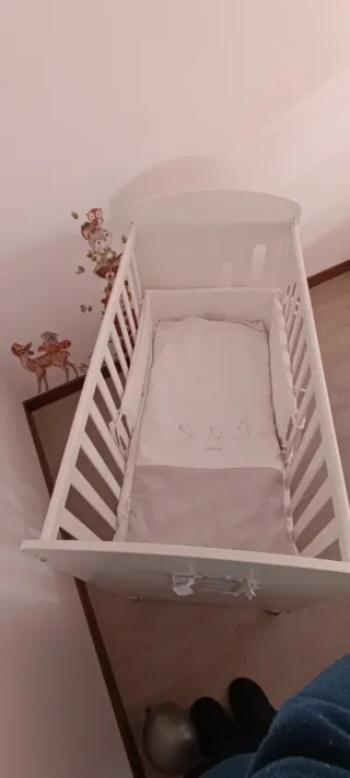 Cuna de bebé blanca MiCuna 120x60cm