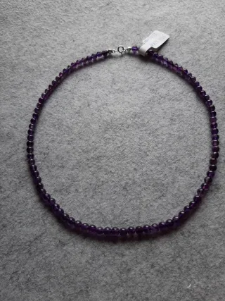 Amatista Plata 925 collar Nuevo