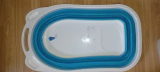 Bañera Plegable Bebé Azul y Blanca