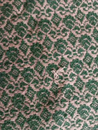 Colcha vintage verde y blanca