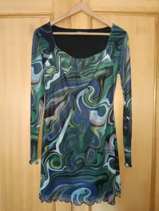 Vestido estampado manga larga