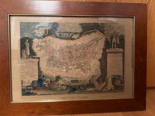 Mapa antiguo Dépt. des Vosges Francia