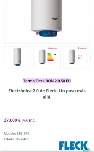 Termo Eléctrico Fleck BON 2.0 50 EU