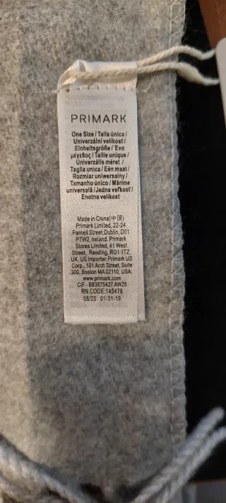 Sciarpa Primark Grigia Grande Unisex