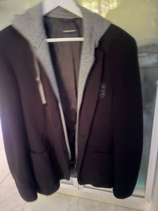 Chaqueta blazer con capucha gris