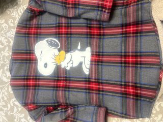 Abrigo Zara cuadros borrego T.13/14 con serigrafía