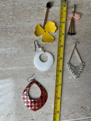 Lote pendientes largos: rojo, amarillo