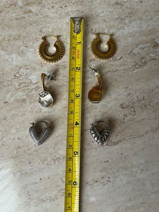 Lote pendientes largos: rojo, amarillo