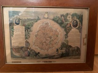 Mapa Antiguo Dépt. de la Sarthe