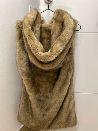 Chaleco de pelo con capucha