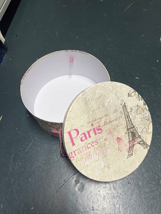 Caja redonda decorativa París 30 cm