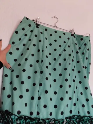 Falda flamenca lunares verde y negro