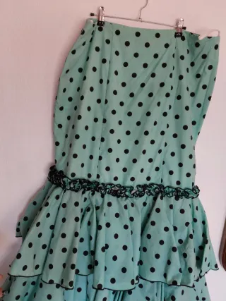Falda flamenca lunares verde y negro