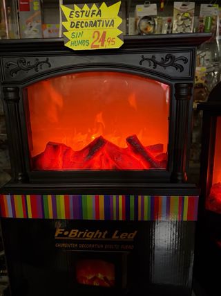 Chimenea Decorativa LED Efecto Fuego, sin humos.