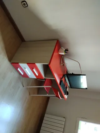 Camerino juvenil con escritorio y estanterías