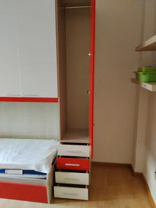 Camerino juvenil con escritorio y estanterías