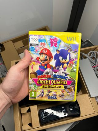 Nintendo Wii Mario Kart Pack con Scatola + un gioc