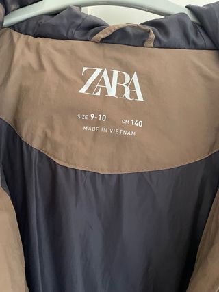 Abrigo plumífero Zara marrón