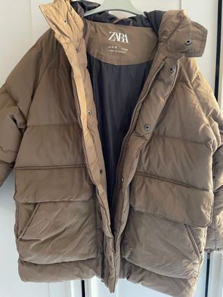 Abrigo plumífero Zara marrón