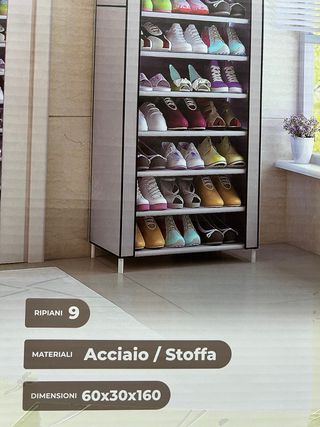 Scarpiera Dafagi 9 ripiani con chiusura